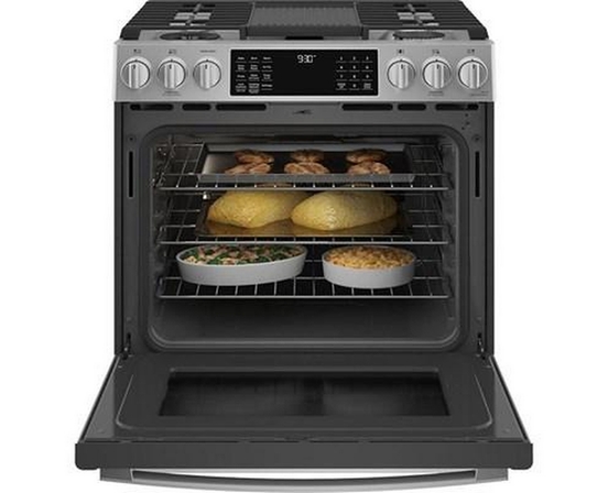 Cuisinière encastrable à biénergie de 30 po. avec technologie de la friture à l'air sans préchauffage GE Profile - PC2S930YPFS