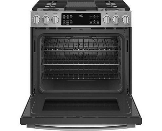 Cuisinière encastrable à biénergie de 30 po. avec technologie de la friture à l'air sans préchauffage GE Profile - PC2S930YPFS