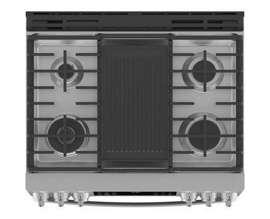 Cuisinière encastrable à biénergie de 30 po. avec technologie de la friture à l'air sans préchauffage GE Profile - PC2S930YPFS