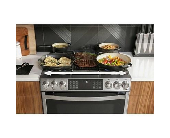 Cuisinière encastrable à biénergie de 30 po. avec technologie de la friture à l'air sans préchauffage GE Profile - PC2S930YPFS