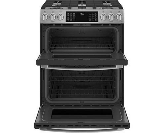 Cuisinière à gaz encastrée à four double de 30 po avec WiFi GE Profile - PCGS960YPFS