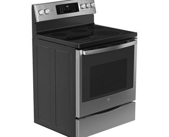 Cuisinière autoportante électrique de 30 po avec technologie convection véritable GE Profile - PCB900YVFS