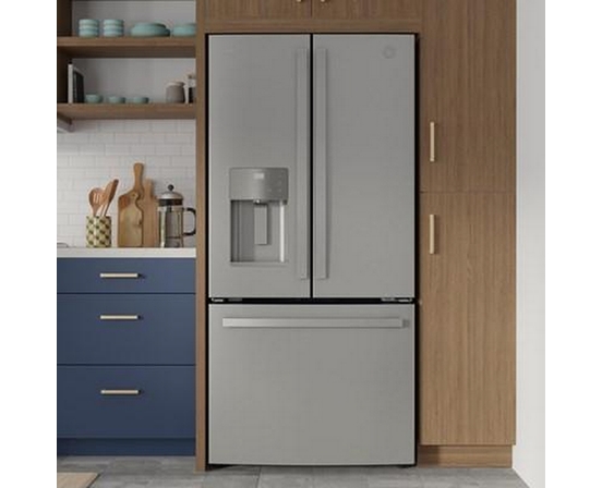 Réfrigérateur trois portes avec porte à deux battants de 33 po, 17,5 Pi cu. avec technologie FrosGuard™ GE Profile - PYE18HYRCFS