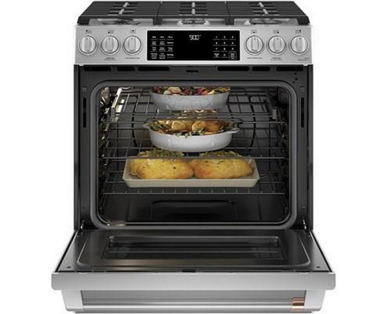 Cuisinière intégrée à biénergie de 30 po avec technologie convection Café - CC2S900P2MS1