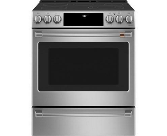 Cuisinière encastrable électrique de 30 po avec tiroir chauffant Café - CCES700P2MS1