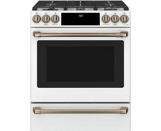 Cuisinière encastré à biénergie de 30 po. avec tiroir chauffant Café - CC2S900P4MW2