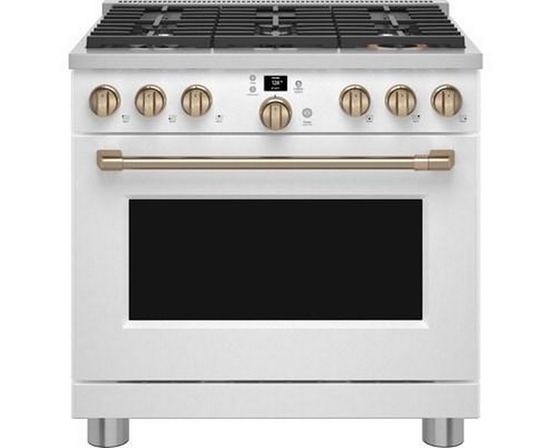 Cuisinière amovible à gaz de 36 po. avec connectivité WI-FI Café - CGY366P4TW2
