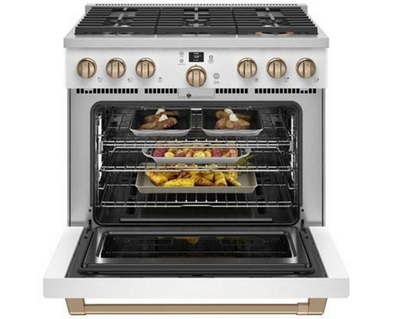 Cuisinière amovible à gaz de 36 po. avec connectivité WI-FI Café - CGY366P4TW2