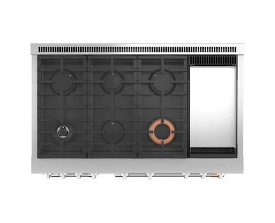 Cuisinière amovible à biénergie de 48 po avec 6 brûleurs et plaque chauffante Café - C2Y486P3TD1