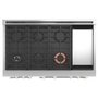 Cuisinière amovible à biénergie de 48 po avec 6 brûleurs et plaque chauffante Café - C2Y486P3TD1
