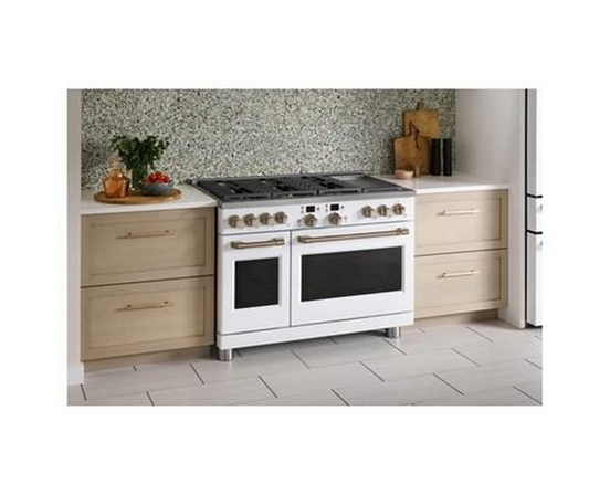 Cuisinière amovible à biénergie de 48 po avec 6 brûleurs et plaque chauffante Café - C2Y486P4TW2