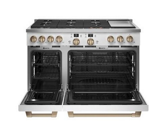 Cuisinière amovible à biénergie de 48 po avec 6 brûleurs et plaque chauffante Café - C2Y486P4TW2