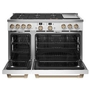 Cuisinière amovible à biénergie de 48 po avec 6 brûleurs et plaque chauffante Café - C2Y486P4TW2