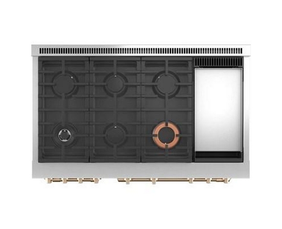 Cuisinière amovible à biénergie de 48 po avec 6 brûleurs et plaque chauffante Café - C2Y486P4TW2