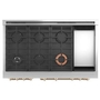 Cuisinière amovible à biénergie de 48 po avec 6 brûleurs et plaque chauffante Café - C2Y486P4TW2