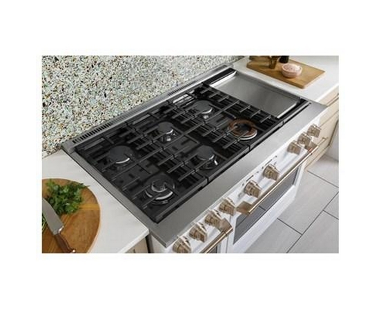 Cuisinière amovible à biénergie de 48 po avec 6 brûleurs et plaque chauffante Café - C2Y486P4TW2