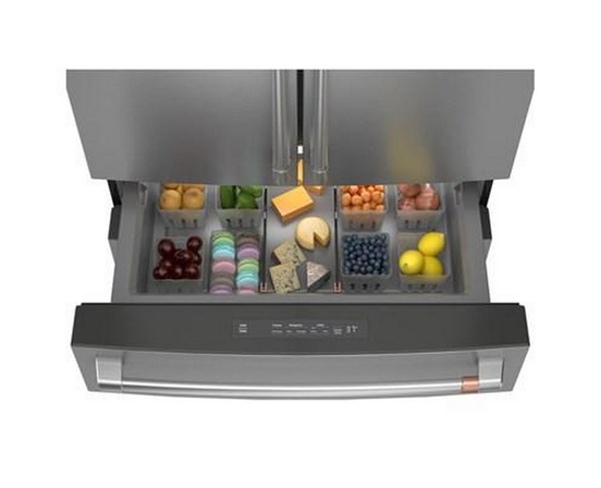 Réfrigérateur intelligent quatre portes avec porte à deux battants à profondeur de comptoir de 36 po, 23,2 Pi cu.. Café - CJE23DP2WS1