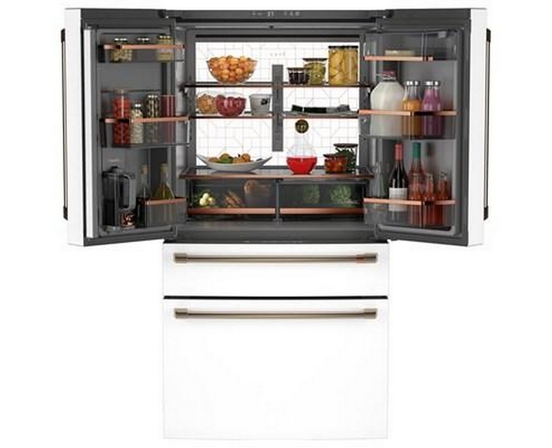Réfrigérateur intelligent quatre portes avec porte à deux battants à profondeur de comptoir de 36 po, 23,2 Pi cu.. Café - CJE23DP4WW2