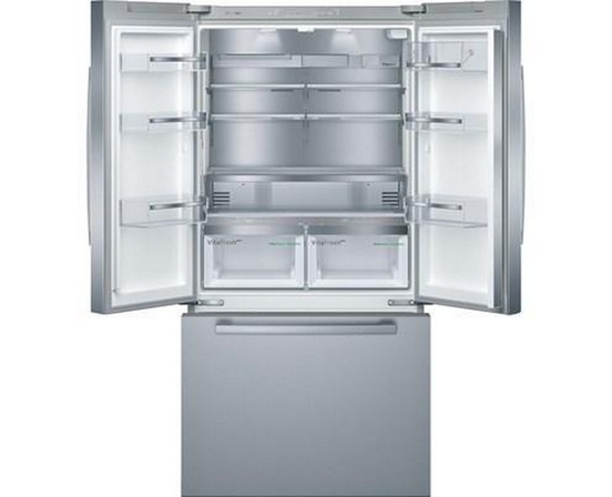 Réfrigérateur trois portes avec porte à deux battants à profondeur de comptoir de 36 po, 21 Pi cu. avec tiroir  VitaFreshPro™ Bosch - B36CT80SNS