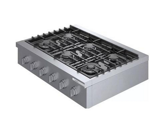 Dessus de cuisinière encastrée à gaz de 36 po. avec brûleur OptiSim® Bosch - RGM8658UC
