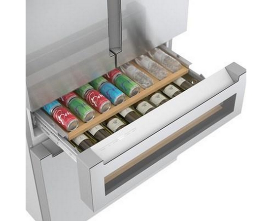 Réfrigérateur quatre portes avec porte à deux battants à profondeur de comptoir de 36 po., 20,5 Pi cu. avec FlexBar™ Bosch - B36CL81ENG