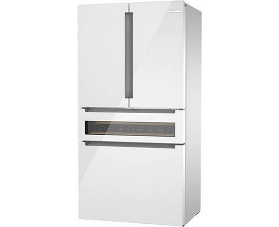 Réfrigérateur quatre portes avec porte à deux battants à profondeur de comptoir de 36 po., 20,5 Pi cu. avec FlexBar™ Bosch - B36CL81ENW