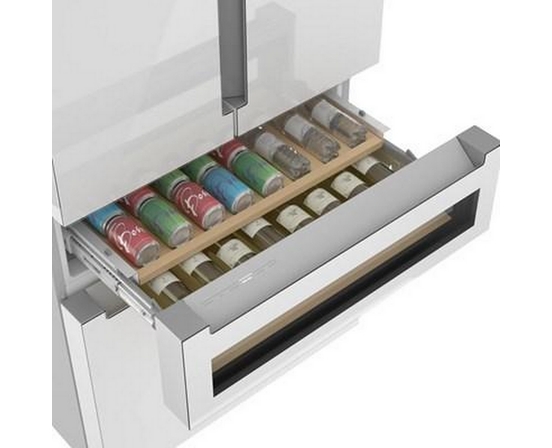 Réfrigérateur quatre portes avec porte à deux battants à profondeur de comptoir de 36 po., 20,5 Pi cu. avec FlexBar™ Bosch - B36CL81ENW