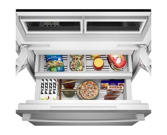 Réfrigérateur à congélateur inférieur intégré de 36 po., 20.1 Pi cu. avec connectivité Wi-Fi Bosch - B36BT130NS