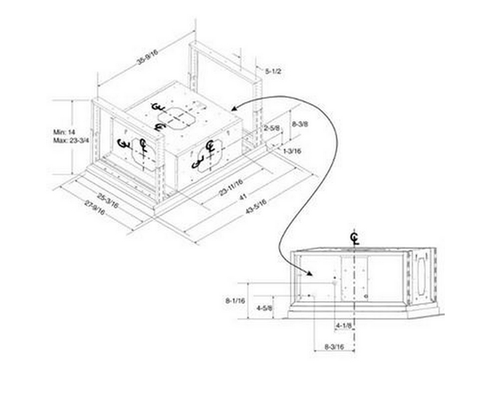 Hotte de plafond série HBC1 de 43 po Best - HBC143ESS