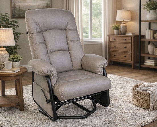 Fauteuil sur billes inclinable berçant et pivotant en tissu de Pel