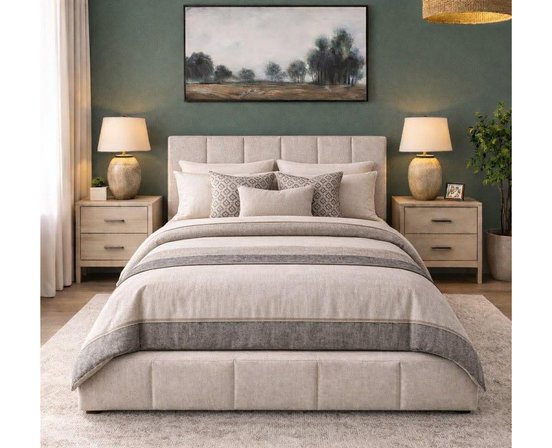 Lit complet en tissu format grand lit 60 po