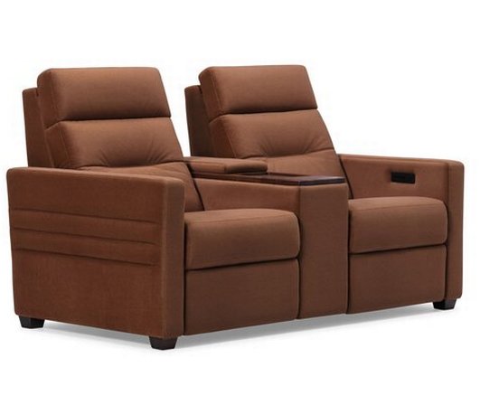Ensemble Fauteuil et causeuse inclinable avec console en cuir de Palliser***LIQUIDATION***