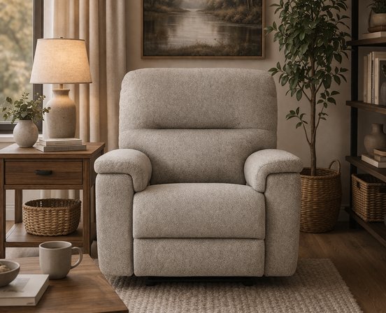 Fauteuil inclinable berçant à billes et pivotant en tissu Maria de Elran