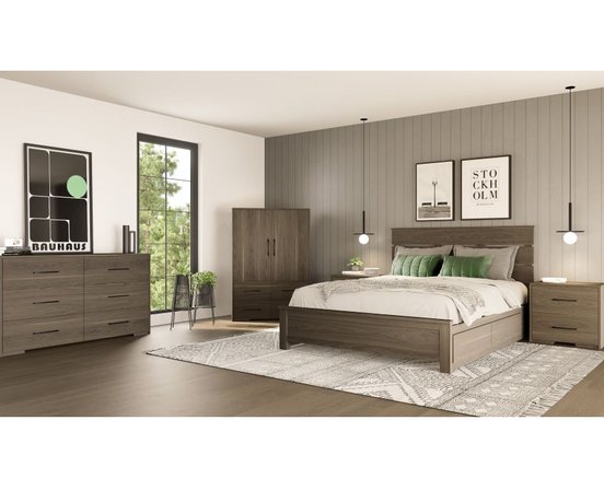 Ensemble de chambre 3 mcx format grand lit 60 po avec rangement de MEQ