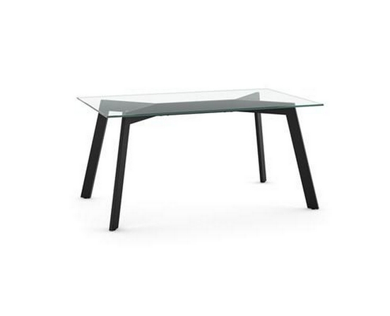 Table de salle à manger Lidya avec dessus en verre de Amisco