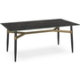 Table de salle à manger Link avec dessus en verre et base tréteau de Amisco