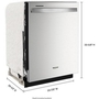 Lave-vaisselle avec panier Spin&Load et lavage intelligent IA Whirlpool - WDT745SASZ