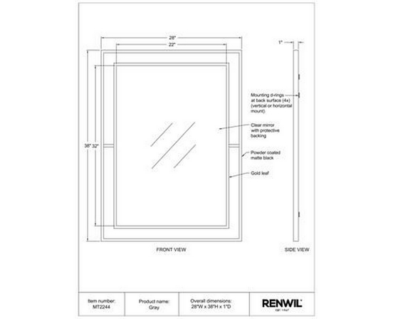 Miroir mural Gray de Renwil