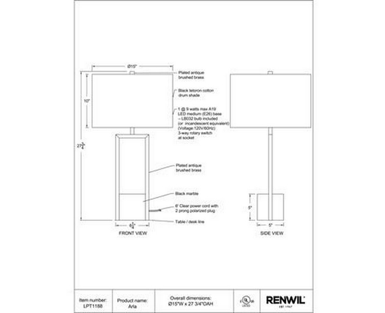 Lampe sur table Arla de Renwil