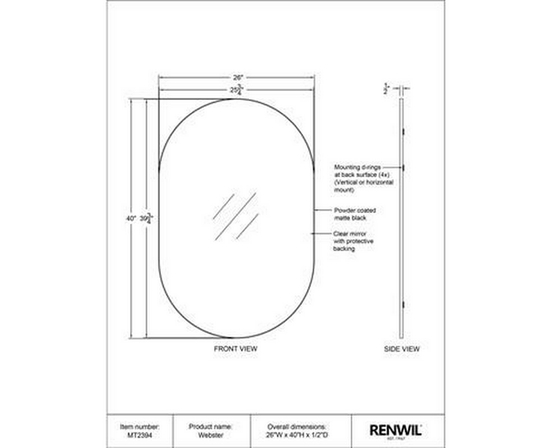 Miroir mural Webster de Renwil