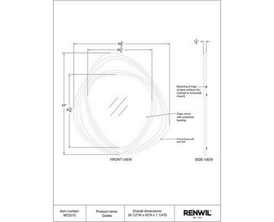 Miroir mural Goldie de Renwil