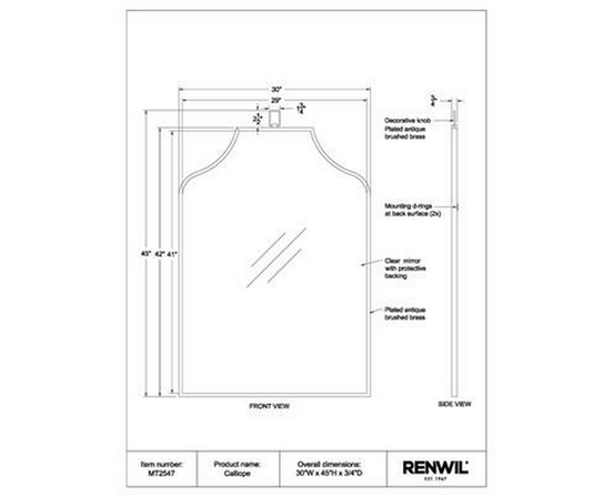 Miroir mural Calliope de Renwil