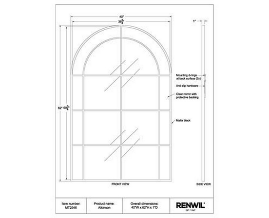 Miroir mural Atkinson de Renwil