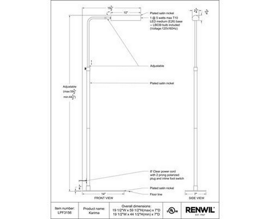Lampe sur pied Karima de Renwil