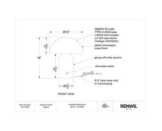Lampe sur table Solero de Renwil
