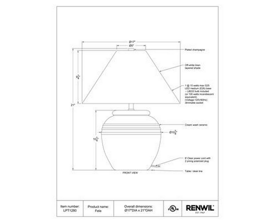 Lampe sur table Fela de Renwil