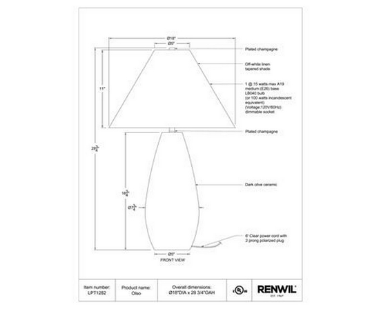 Lampe sur table Olso de Renwil
