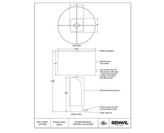 Lampe sur table Scavo de Renwil