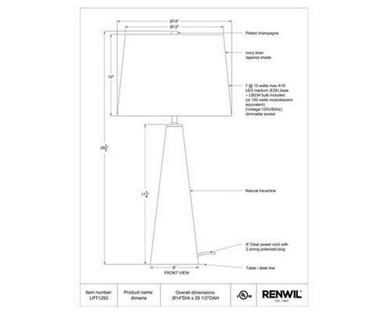 Lampe sur table Almeria de Renwil