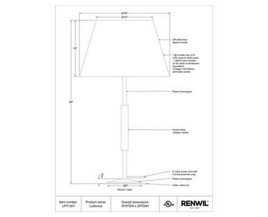 Lampe sur table Ludovica de Renwil